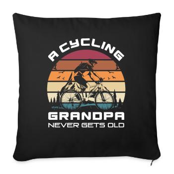 Bicycle grandpa retro nature mountains gift - Sofa pillowcase 17,3'' x 17,3'' (45 x 45 cm) - black - Front