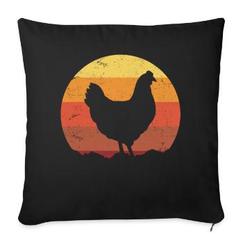 Chicken Retro - Sofa pillowcase 17,3'' x 17,3'' (45 x 45 cm) - black - Front