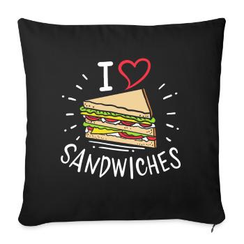 sandwich - Sofa pillowcase 17,3'' x 17,3'' (45 x 45 cm) - black - Front