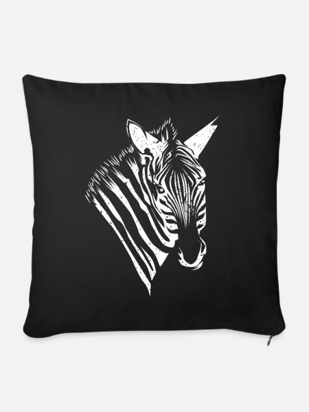 Zebra - Sofakissenbezug 45 x 45 cm - Schwarz
