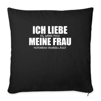 Motorradfahrer Motorrad Biker Geschenkidee - Sofakissenbezug 45 x 45 cm - Schwarz - Vorne