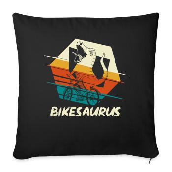 Bikesaurus T-Rex dinosaur cyclist - Sofa pillowcase 17,3'' x 17,3'' (45 x 45 cm) - black - Front