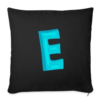 Lettre initiale E lettre - Housse de coussin décorative 45 x 45 cm - noir - Devant