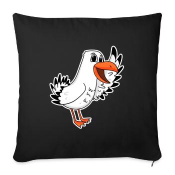 Mouette mer - Housse de coussin décorative 45 x 45 cm - noir - Devant