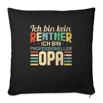 Rente 2021 Rentner Opa Retro Geschenkidee - Sofakissenbezug 45 x 45 cm - Schwarz - Vorne