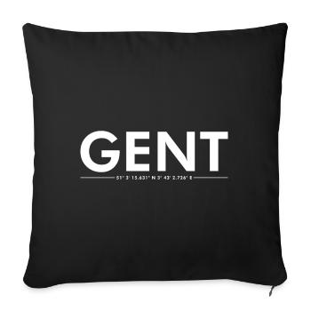 Ghent coordinates - Sofa pillowcase 17,3'' x 17,3'' (45 x 45 cm) - black - Front