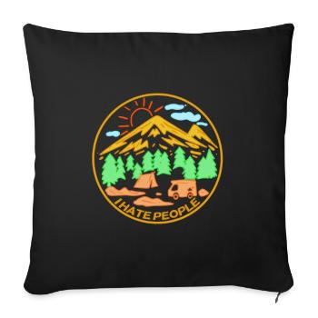 je déteste les gens - Housse de coussin décorative 45 x 45 cm - noir - Devant