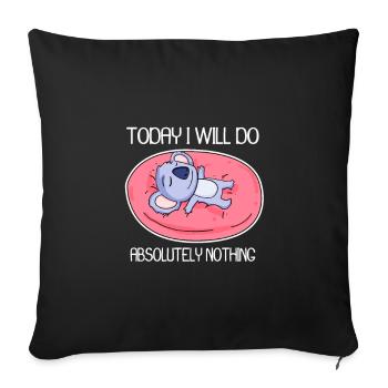 Koala saying funny lazy relax - Sofa pillowcase 17,3'' x 17,3'' (45 x 45 cm) - black - Front