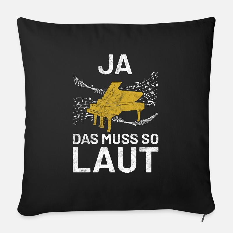 Klavier Pianist Klavierspieler Sprüche Geschenk - Sofakissenbezug 45 x 45 cm - Schwarz