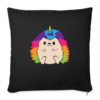 Hedgehog Unicorn Rainbow Hedgehog - Sofakissenbezug 45 x 45 cm - Schwarz - Vorne