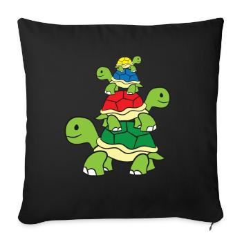 Cute Turtle Tortoises Ocean Love Sea Turtles - Sofa pillowcase 17,3'' x 17,3'' (45 x 45 cm) - black - Front