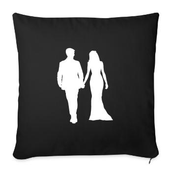 wedding - Sofa pillowcase 17,3'' x 17,3'' (45 x 45 cm) - black - Front