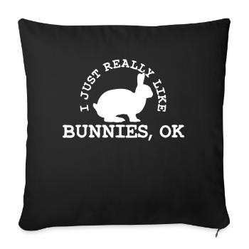 Bunny Rabbit Bunny Lover - Sofa pillowcase 17,3'' x 17,3'' (45 x 45 cm) - black - Front