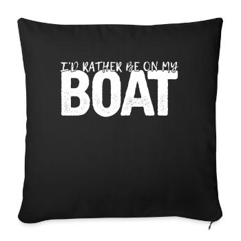 Boat Boat Captain Boating - Sofa pillowcase 17,3'' x 17,3'' (45 x 45 cm) - black - Front