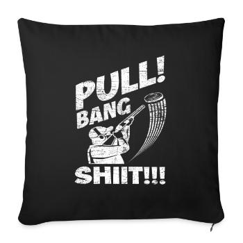 Cadeau drôle de tir au pigeon d'argile Sagittaire - Housse de coussin décorative 45 x 45 cm - noir - Devant