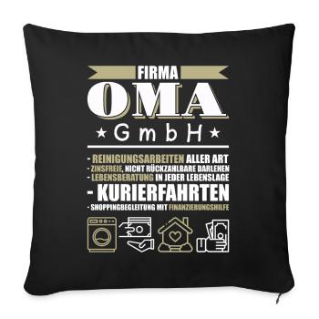 Oma GmbH - Sofakissenbezug 45 x 45 cm - Schwarz - Vorne