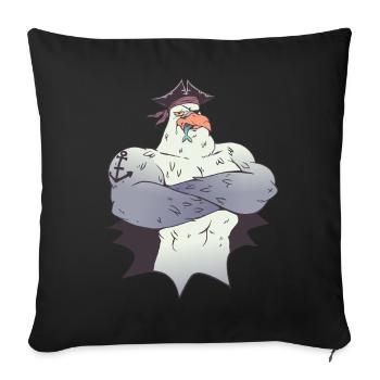 pirate seagull sea port captain seafaring ship - Sofa pillowcase 17,3'' x 17,3'' (45 x 45 cm) - black - Front