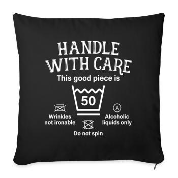 Manipulez avec soin cinquante cadeaux 50e anniversaire - Housse de coussin décorative 45 x 45 cm - noir - Devant