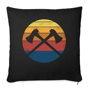 Axe Throwing Axe Throwing Axe Retro - Sofa pillowcase 17,3'' x 17,3'' (45 x 45 cm) - black - Front