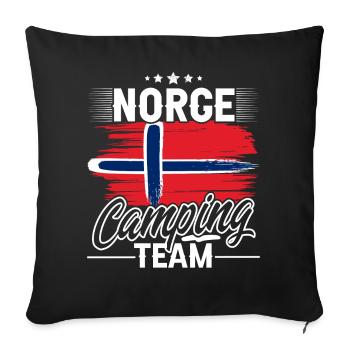 L'équipe de camping de Norvège - Housse de coussin décorative 45 x 45 cm - noir - Devant