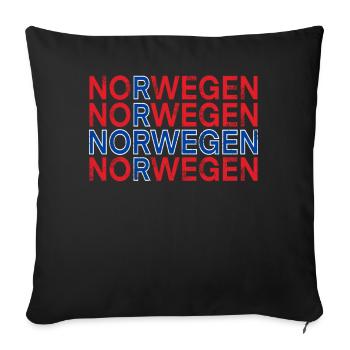 Norwegen - Sofakissenbezug 45 x 45 cm - Schwarz - Vorne