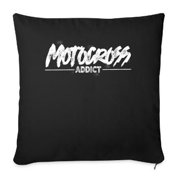 Accro au motocross - Housse de coussin décorative 45 x 45 cm - noir - Devant
