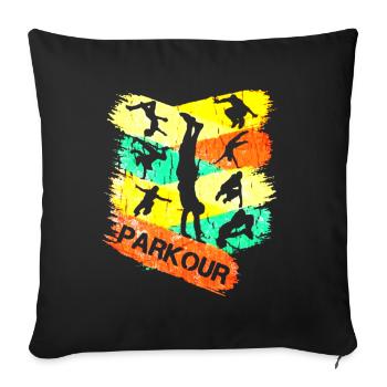 Idée de cadeau pour le Parkour Freerunning - Housse de coussin décorative 45 x 45 cm - noir - Devant