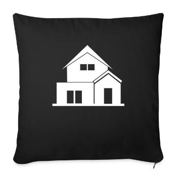 Maison Blanche - Housse de coussin décorative 45 x 45 cm - noir - Devant