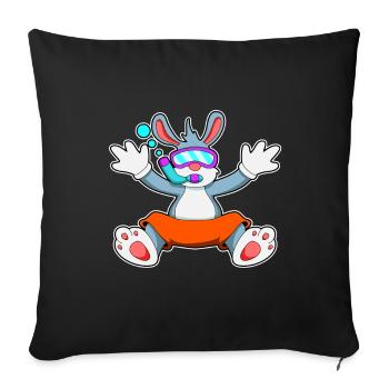 Hase Taucher Schnorchel Tauchen - Sofakissenbezug 45 x 45 cm - Schwarz - Vorne
