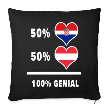 Croatie et Autriche Genial / Gift - Housse de coussin décorative 45 x 45 cm - noir - Devant