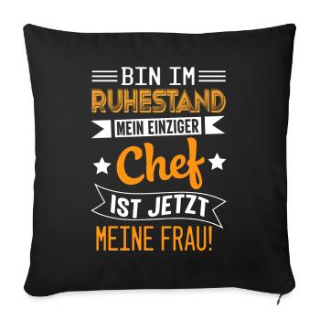 Rente Pension Ruhestand Rentner 2021 - Sofakissenbezug 45 x 45 cm - Schwarz - Vorne