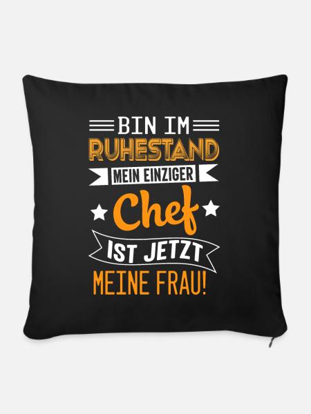 Rente Pension Ruhestand Rentner 2021 - Sofakissenbezug 45 x 45 cm - Schwarz