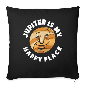 Astronomie Jupiter - Housse de coussin décorative 45 x 45 cm - noir - Devant