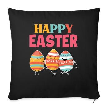 Pâques Pâques - Housse de coussin décorative 45 x 45 cm - noir - Devant