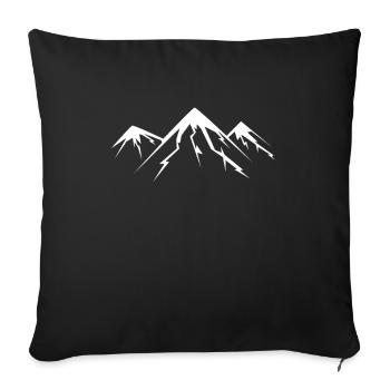 Montagnes de montagne - Housse de coussin décorative 45 x 45 cm - noir - Devant