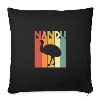 Laufvogel Eier Tier Strauß Vogel Nandu - Sofakissenbezug 45 x 45 cm - Schwarz - Vorne