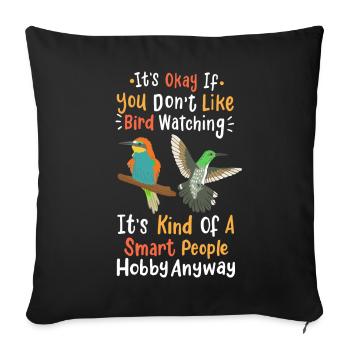Birdwatching Birdwatchers - Sofa pillowcase 17,3'' x 17,3'' (45 x 45 cm) - black - Front