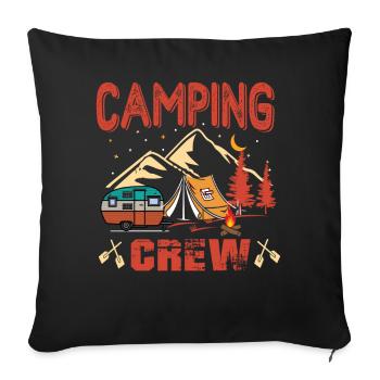 Équipage de camping - Housse de coussin décorative 45 x 45 cm - noir - Devant