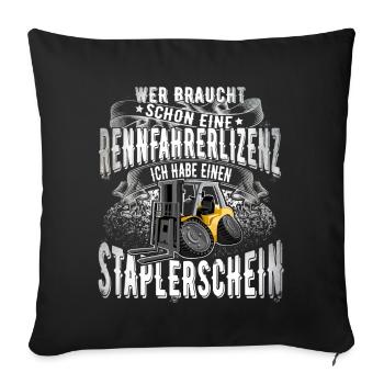 Staplerfahrer - Sofakissenbezug 45 x 45 cm - Schwarz - Vorne