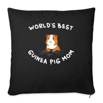 Cobaye Maman Cobaye Maman Cobaye Animal Love mignon - Housse de coussin décorative 45 x 45 cm - noir - Devant
