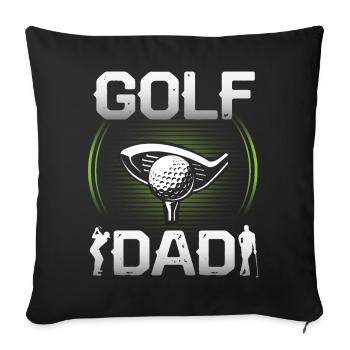 Golf papa - Housse de coussin décorative 45 x 45 cm - noir - Devant