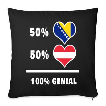 Bosnia and Austria Genial / Gift - Sofa pillowcase 17,3'' x 17,3'' (45 x 45 cm) - black - Front