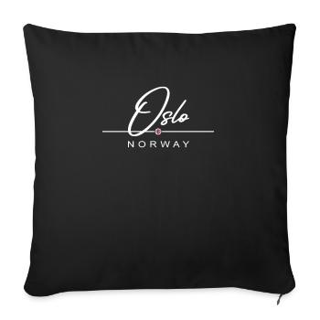 Oslo Norvège - Housse de coussin décorative 45 x 45 cm - noir - Devant