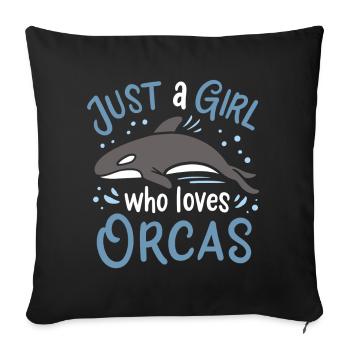 Orcas Orca-Liebhaber - Sofakissenbezug 45 x 45 cm - Schwarz - Vorne