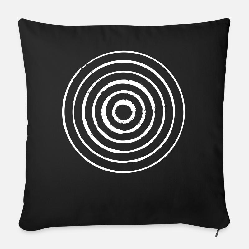 Vintage Vector Kreise - Sofakissenbezug 45 x 45 cm - Schwarz