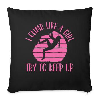 Climbing, Bouldering - Sofa pillowcase 17,3'' x 17,3'' (45 x 45 cm) - black - Front