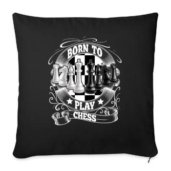 Schach - Sofakissenbezug 45 x 45 cm - Schwarz - Vorne