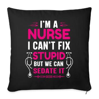Infirmière - Housse de coussin décorative 45 x 45 cm - noir - Devant