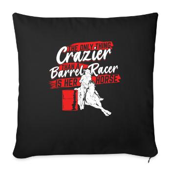 Lustiges Barrel Racing Racer Geschenk - Sofakissenbezug 45 x 45 cm - Schwarz - Vorne