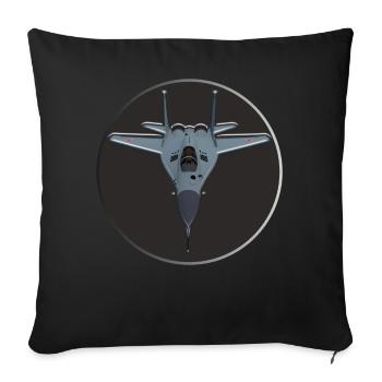 Fighter plane - Sofa pillowcase 17,3'' x 17,3'' (45 x 45 cm) - black - Front